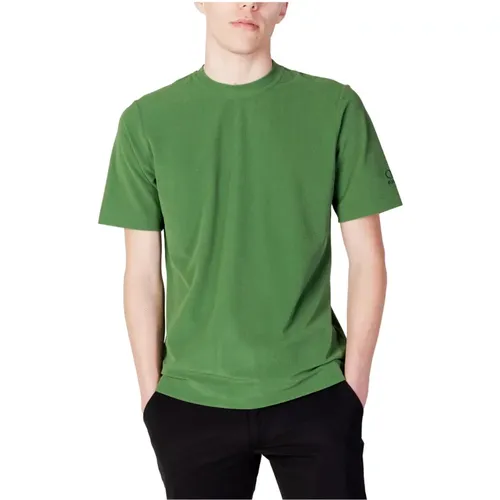 Plain Short Sleeve Round Neck T-shirt , male, Sizes: 2XL, L - Suns - Modalova