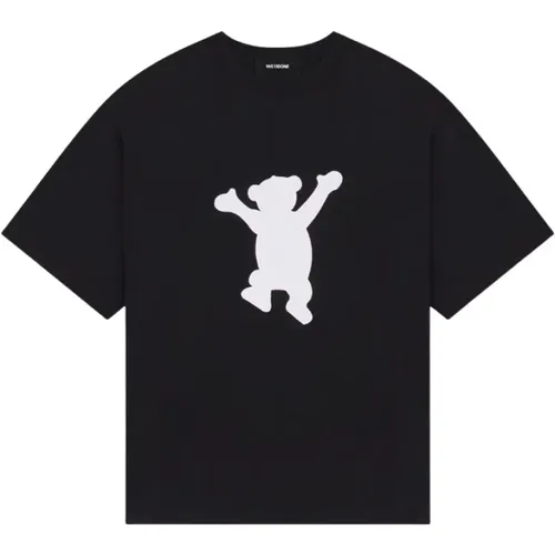 Schwarzes T-Shirt mit Teddybär-Print , Herren, Größe: L - We11Done - Modalova