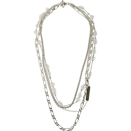 Silber Statement Halskette , Damen, Größe: ONE Size - Panconesi - Modalova