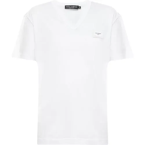 Casual Baumwoll T-Shirt , Herren, Größe: L - Dolce & Gabbana - Modalova