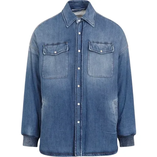 Denim Quilted Shirt Ss24 , male, Sizes: M, L - alexander mcqueen - Modalova