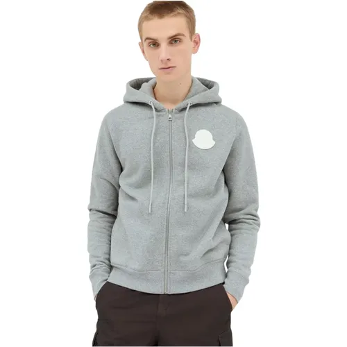 Baumwollfleece Reißverschluss Sweatshirt - Moncler - Modalova