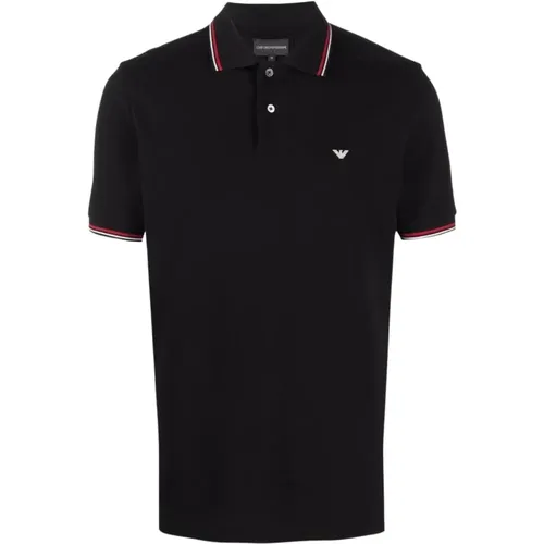 Logo-Print Polo Shirt Schwarz , Herren, Größe: 2XL - Emporio Armani - Modalova