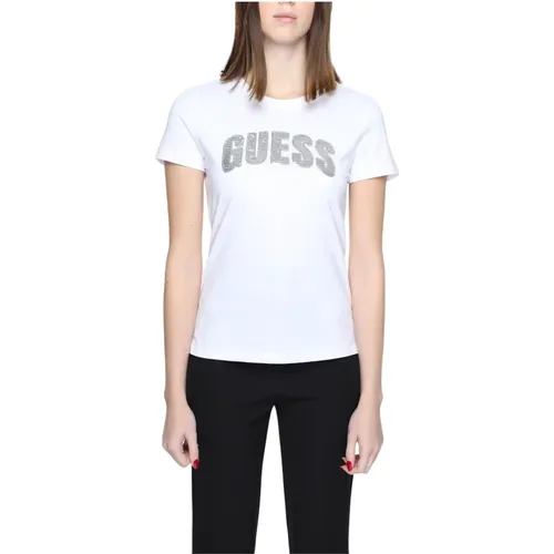 Printed Cotton T-shirt , female, Sizes: XS, XL, M, S, L - Guess - Modalova