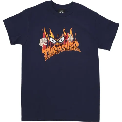 Neckface Navy Mens Tee Shirt , unisex, Sizes: L, XL, M, S - Thrasher - Modalova