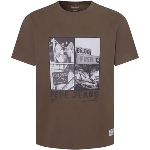 Fish&Chips Fotodruck T-shirt - Pepe Jeans - Modalova