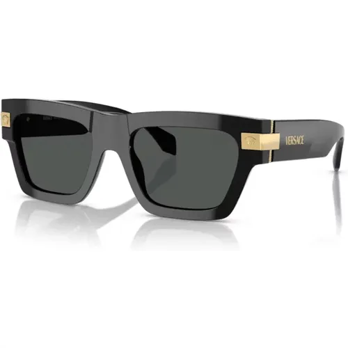Bold Rectangular Sunglasses , unisex, Sizes: 53 MM - Versace - Modalova