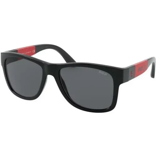 Stilvolle Schwarze Glänzende Sonnenbrille Ph4162 - Polo Ralph Lauren - Modalova