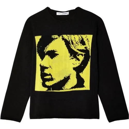 Warhol Side Profile Knit Sweater , male, Sizes: L, XL - Comme des Garçons - Modalova