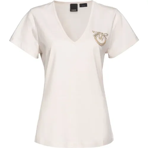 Stylisches T-Shirt , Damen, Größe: S - pinko - Modalova
