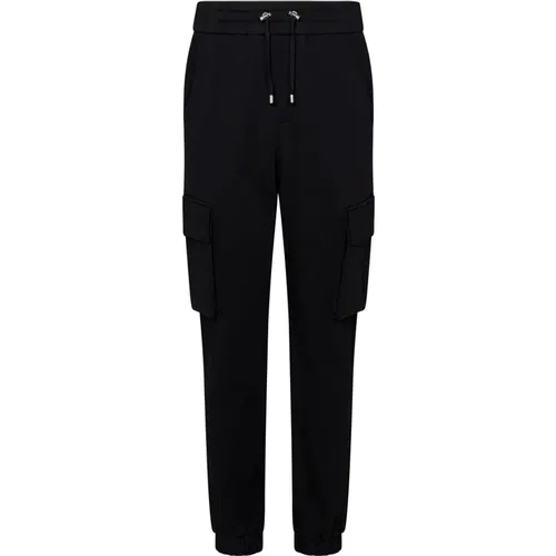 Schwarze Hose mit Rippdetails - Balmain - Modalova