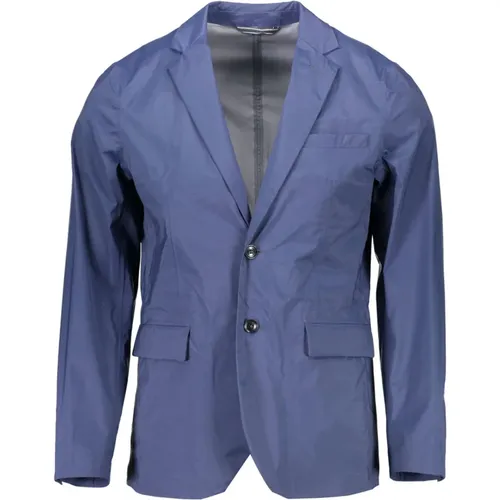 Klassische Blaue Nylonjacke , Herren, Größe: M - Gant - Modalova