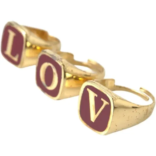 Goldenes Love Ring Set - Dolce & Gabbana - Modalova