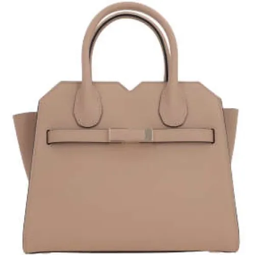 Hammered Leather Handbag with Light Gold Hardware , female, Sizes: ONE SIZE - Valextra - Modalova