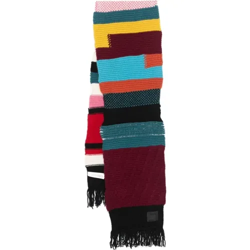 Patchwork Stripe Wool Scarf , female, Sizes: ONE SIZE - Paul Smith - Modalova