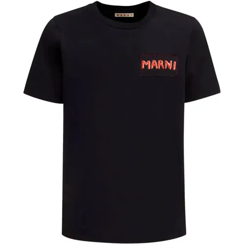 Cotton T-shirt with Logo , male, Sizes: 2XL, XL - Marni - Modalova