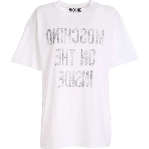Inside Out T-Shirt for Women , female, Sizes: S, XS, L - Moschino - Modalova