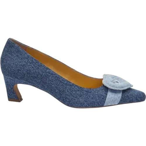 Herz-Schnalle Denim Pumps , Damen, Größe: 40 EU - Fabienne Chapot - Modalova