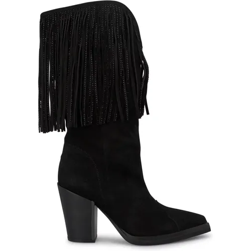 Boot with hanging fringes , female, Sizes: 4 UK, 2 UK, 5 UK, 6 UK - Alma en Pena - Modalova