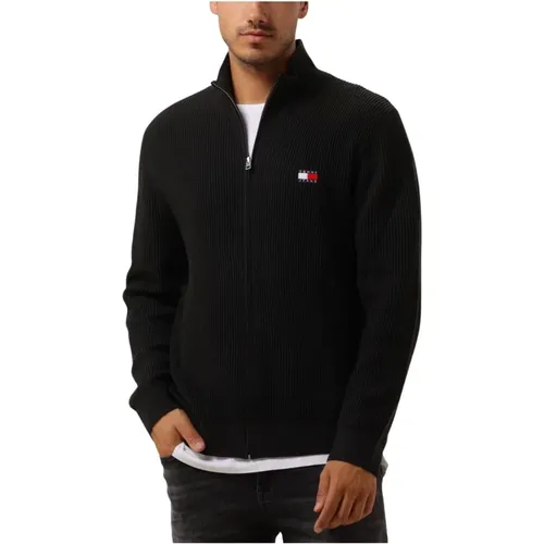 Slim Badge Zip Thru Pullover , Herren, Größe: S - Tommy Jeans - Modalova