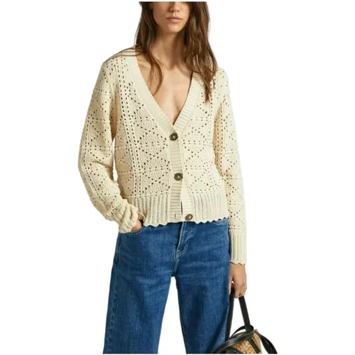 Eleganter Cardigan mit Knopfverschluss , Damen, Größe: L - Pepe Jeans - Modalova