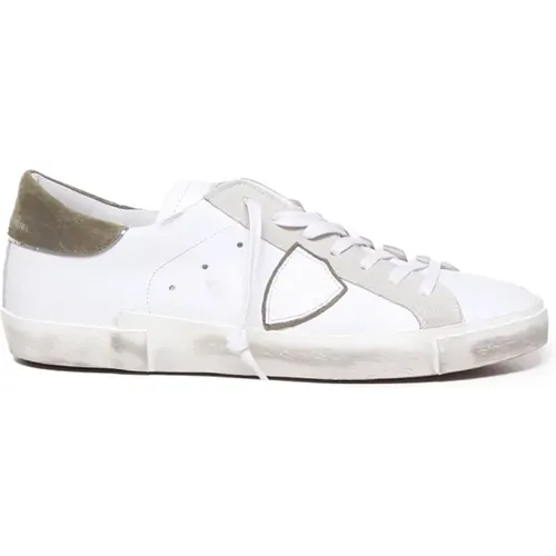 Leather Sneakers with Used Effect , male, Sizes: 6 UK - Philippe Model - Modalova