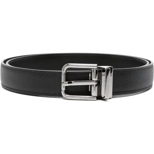 Leather Belt with Buckle , male, Sizes: 100 CM, 115 CM, 105 CM - Dolce & Gabbana - Modalova