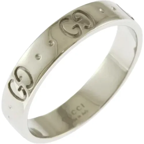 Pre-owned White Gold rings , female, Sizes: ONE SIZE - Gucci Vintage - Modalova