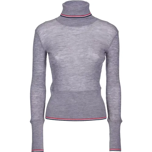 Graue Sweaters mit Pinafore Metallbreite , Damen, Größe: M - Thom Browne - Modalova