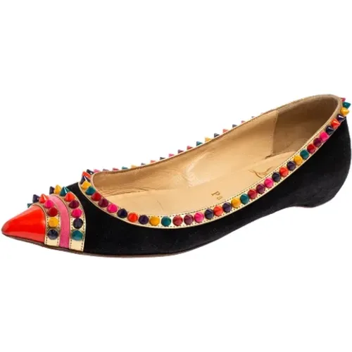 Pre-owned Suede flats , female, Sizes: 2 1/2 UK - Christian Louboutin Pre-owned - Modalova
