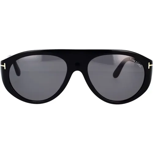 Classic Pilot Sunglasses with Frame and Smoke Grey Lenses , female, Sizes: 57 MM - Tom Ford - Modalova