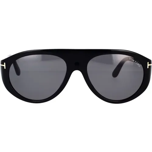 Classic Pilot Sunglasses with Frame and Smoke Grey Lenses , unisex, Sizes: 57 MM - Tom Ford - Modalova