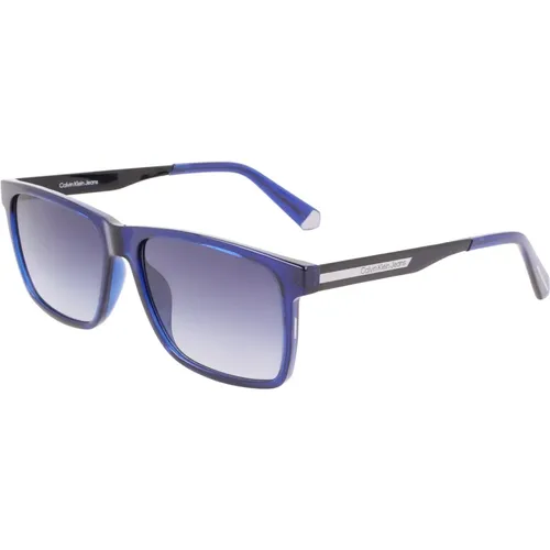 Transparent Blue/Blue Sunglasses , male, Sizes: 57 MM - Calvin Klein Jeans - Modalova