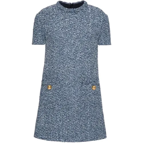 Tweed Shift Dress Gold Buttons , female, Sizes: M, XS, S - Valentino - Modalova