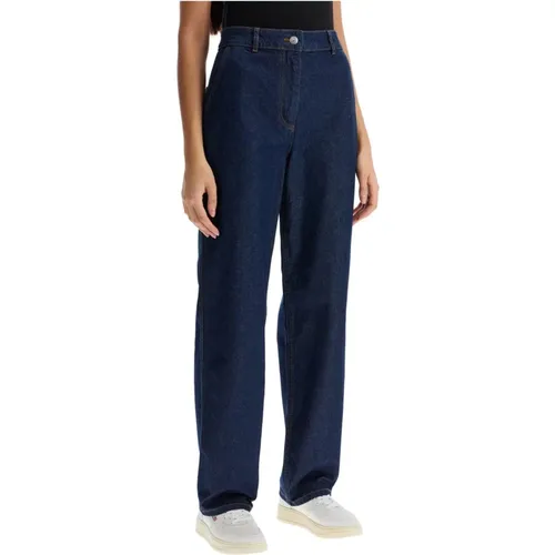 Embroidered Straight Leg Denim Jeans , female, Sizes: W25, W26, W28 - Maison Kitsuné - Modalova