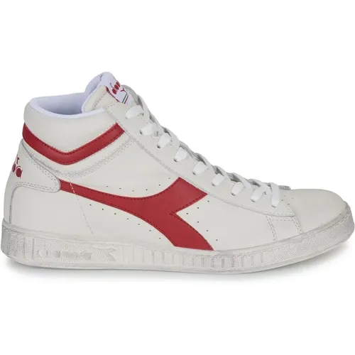 High Waxed Bianco Rosso Game Shoes , male, Sizes: 6 UK, 7 UK, 8 UK, 9 UK, 10 UK, 11 UK - Diadora - Modalova
