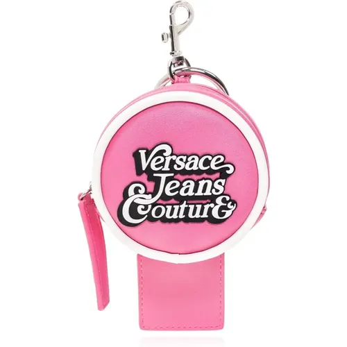 Rosa Logo Lettering Schlüsselanhänger - Versace Jeans Couture - Modalova