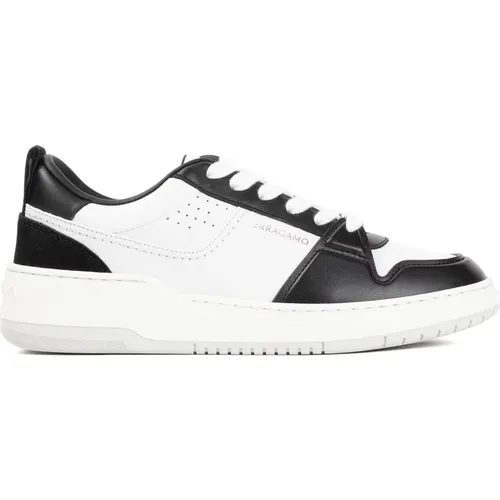 Leather Sneakers with White Details , female, Sizes: 4 UK, 6 1/2 UK, 4 1/2 UK, 3 1/2 UK, 2 1/2 UK, 5 UK, 5 1/2 UK - Salvatore Ferragamo - Modalova