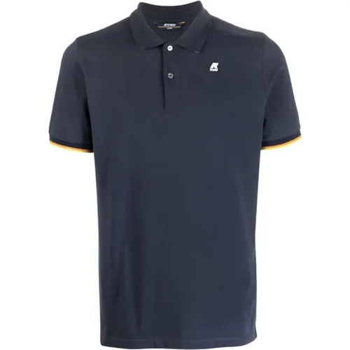 Blaues Polo Shirt mit Logo-Detail , Herren, Größe: XL - K-way - Modalova