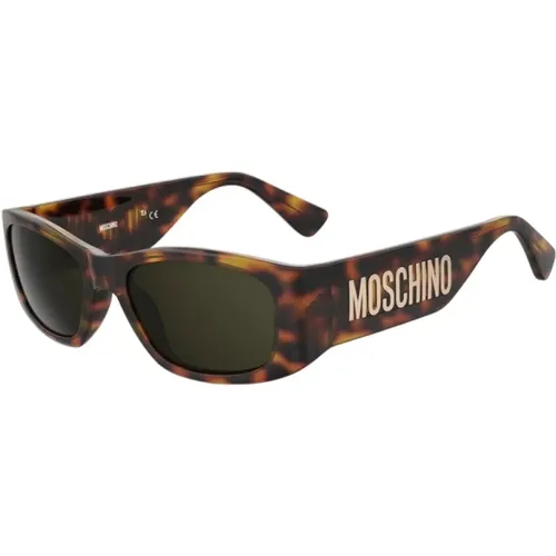 Braune Azetat Damen Sonnenbrille - Moschino - Modalova