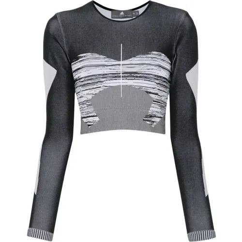 Schwarz Weiß Chapea TST Langarm , Damen, Größe: XS - adidas by stella mccartney - Modalova