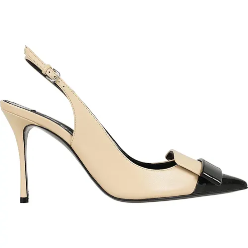 Black Soft Skin Slingback-90 , female, Sizes: 4 1/2 UK, 4 UK, 5 UK, 2 UK, 3 UK, 3 1/2 UK, 7 UK - Sergio Rossi - Modalova