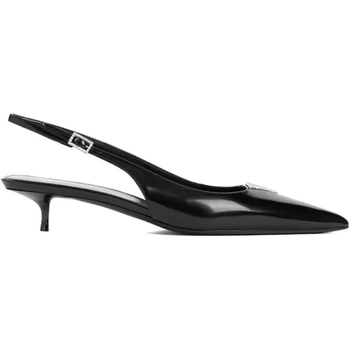 Leather Pointed Toe Crystal Pump , female, Sizes: 3 1/2 UK, 3 UK, 7 UK - Saint Laurent - Modalova