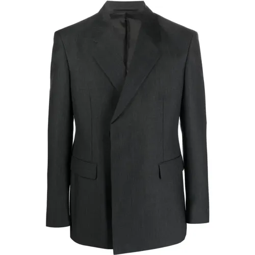Sophisticated Double-Breasted Wool Jacket , male, Sizes: L, M - Prada - Modalova