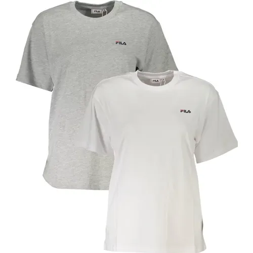 Short Sleeve T-Shirt Pack White/Grey , female, Sizes: L, S - Fila - Modalova