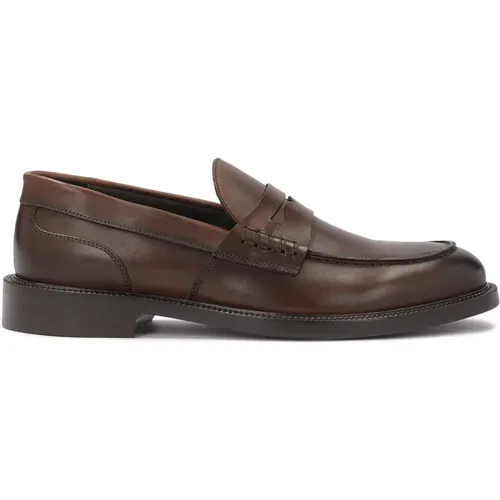 Braune Loafer mit Ledersohle , Herren, Größe: 45 EU - Kazar - Modalova