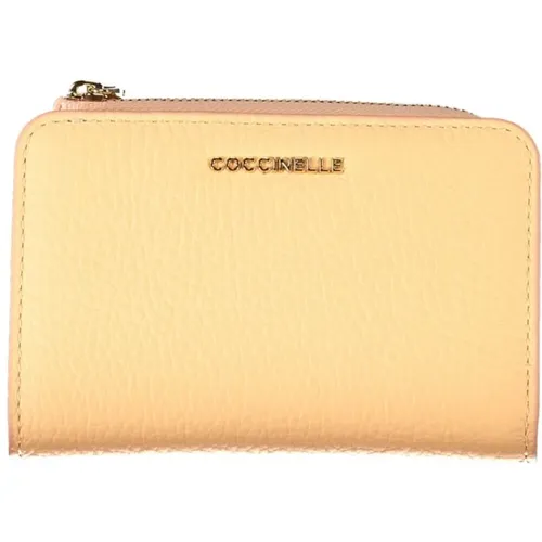 Leather Wallet with Zipper and Logo , female, Sizes: ONE SIZE - Coccinelle - Modalova