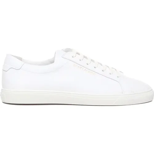 Low Lace Sneakers with Gold Logo , male, Sizes: 8 1/2 UK, 6 UK, 8 UK, 7 UK, 6 1/2 UK - Saint Laurent - Modalova