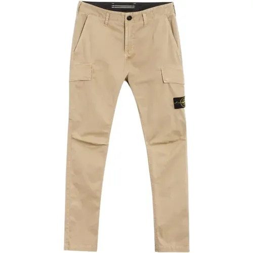 Skinny Cargo Pants in 'Sand' , male, Sizes: W31, W33 - Stone Island - Modalova