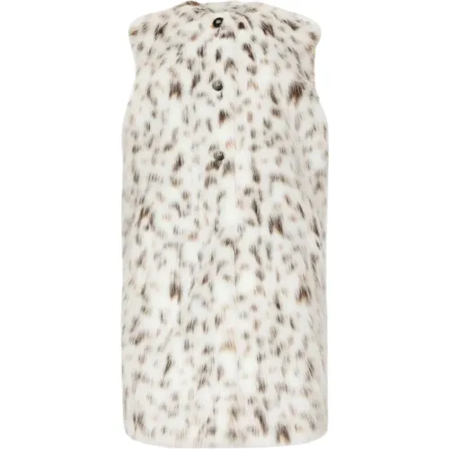 Leopard Print Faux-Fur Gilet , female, Sizes: XS, S - Dolce & Gabbana - Modalova